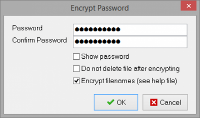 Screenshot of the application EncryptOnClick - #1