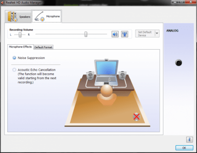 Screenshot of the application Realtek HD Audio Codec Driver - #3