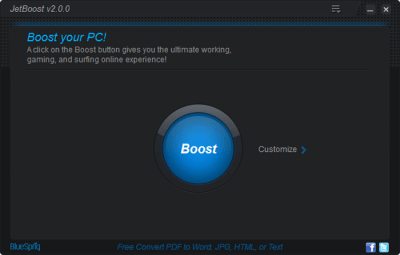 Screenshot of the application JetBoost - #1