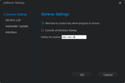 Screenshot of the application JetBoost - #5