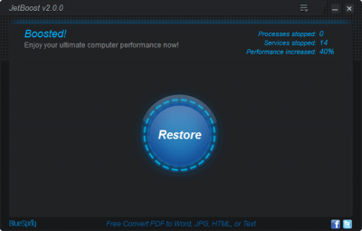 Screenshot of the application JetBoost - #6