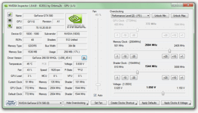 Screenshot of the application NVIDIA Inspector - #2