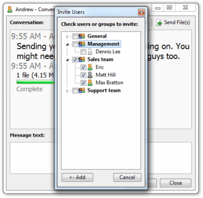 Screenshot of the application Softros LAN Messenger - #1