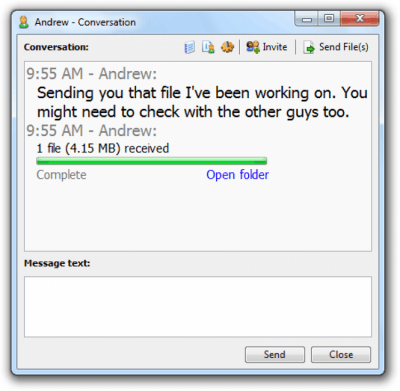 Screenshot of the application Softros LAN Messenger - #2