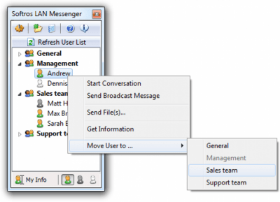 Screenshot of the application Softros LAN Messenger - #3
