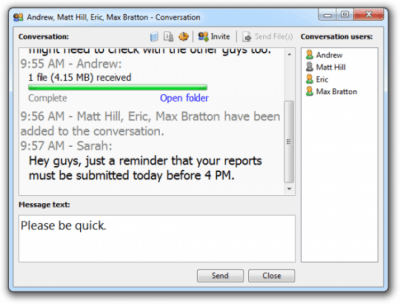 Screenshot of the application Softros LAN Messenger - #6