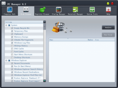 Screenshot of the application PC Manager - #1