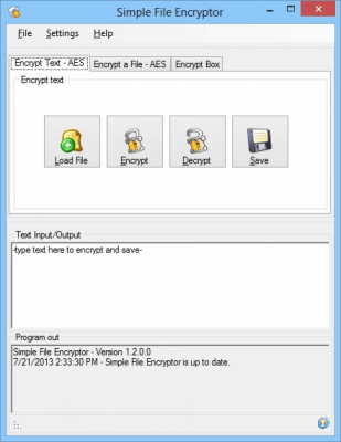 Screenshot of the application Simple File Encryptor - #1