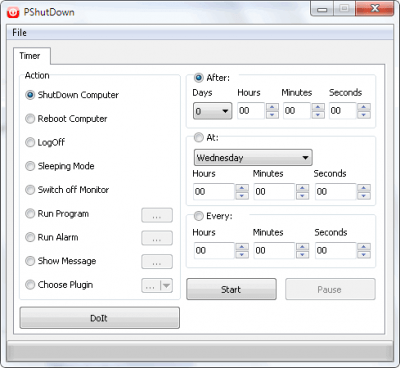 Screenshot of the application PShutDown Portable - #2