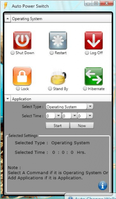 Screenshot of the application Auto Power Switch - #2