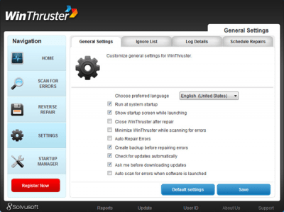 Screenshot of the application WinThruster - #3