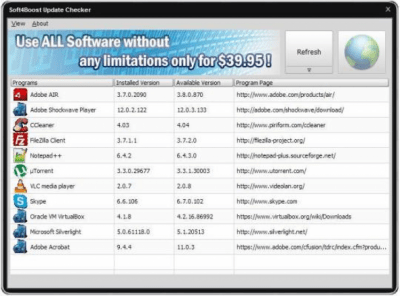 Screenshot of the application Soft4Boost Update Checker - #1