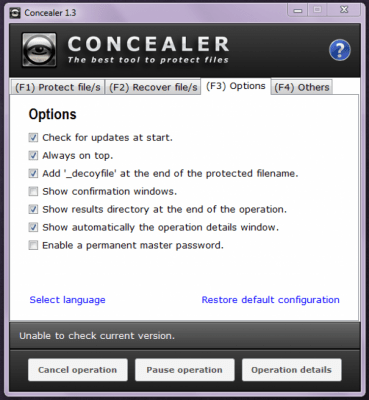 Screenshot of the application Concealer - #2
