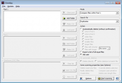 Screenshot of the application CloneSpy - #1