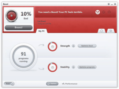 Screenshot of the application Boost - #3