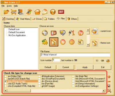 Screenshot of the application Bee Icons - #3