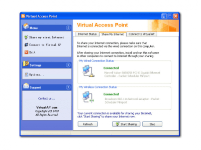 Screenshot of the application Virtual Access Point - #1