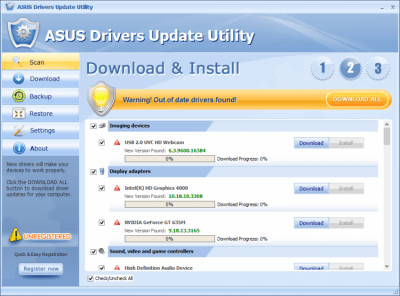 Screenshot of the application ASUS Drivers Update Utility - #2