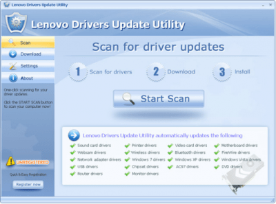 Screenshot of the application Lenovo Drivers Update Utility - #1