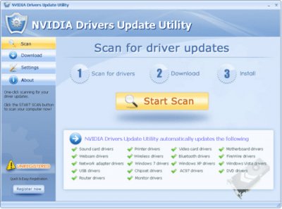 Screenshot of the application NVIDIA Drivers Update Utility - #1