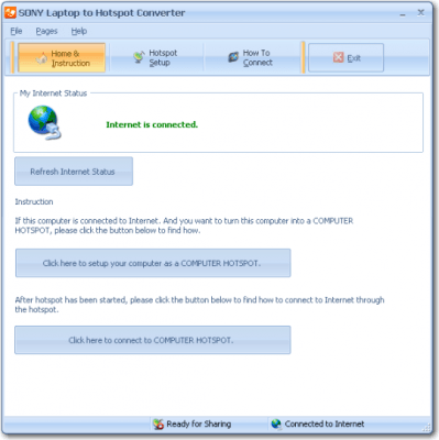 Screenshot of the application Sony Laptop to Hotspot Converter - #1