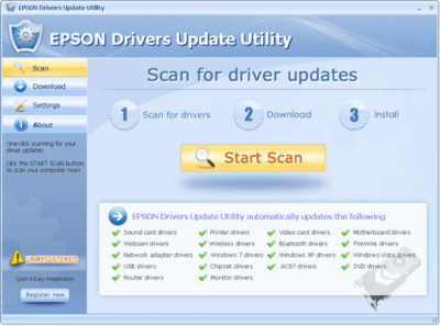 Screenshot of the application EPSON Drivers Update Utility - #2
