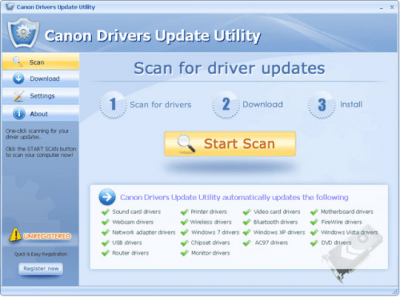 Screenshot of the application Canon Drivers Update Utility - #1