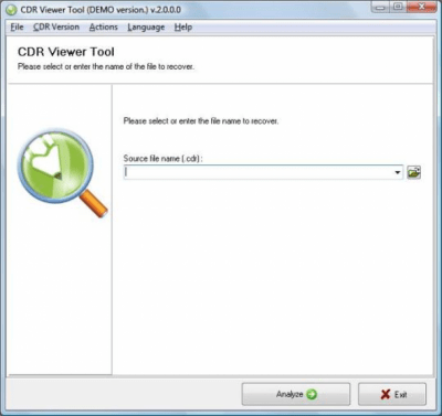 Screenshot of the application CDR Viewer Tool - #1