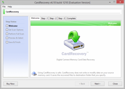 Screenshot of the application CardRecovery - #4
