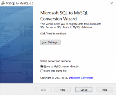 Screenshot of the application MSSQL to MySQL - #1