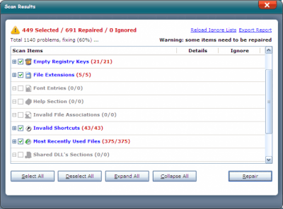 Screenshot of the application Advanced Registry Care Free - #2