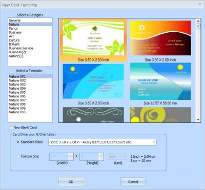 Screenshot of the application EximiousSoft Business Card Designer - #2