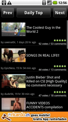 Screenshot of the application Funny Videos - #3