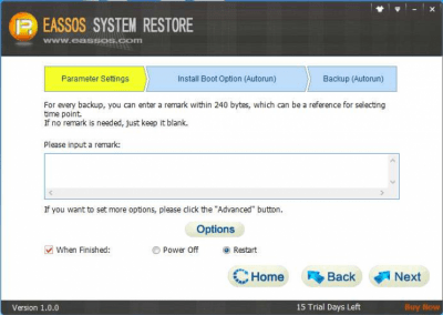 Screenshot of the application Eassos System Restore - #2