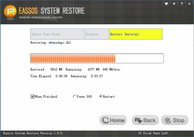 Screenshot of the application Eassos System Restore - #3