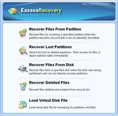 Screenshot of the application Eassos Recovery Free - #1