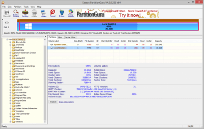 Screenshot of the application DiskGenius (PartitionGuru) - #1