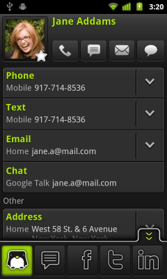 Screenshot of the application Contacts+ (Old Version) - #4