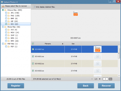 Screenshot of the application GetBack Photos - #3