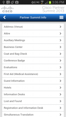 Screenshot of the application Cisco Partner Summit 2013 - #2