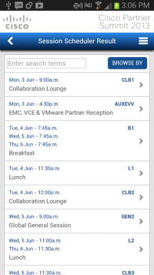 Screenshot of the application Cisco Partner Summit 2013 - #3
