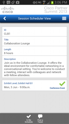 Screenshot of the application Cisco Partner Summit 2013 - #4