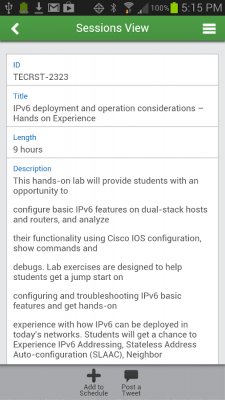Screenshot of the application Cisco Live Cancun 2013 - #3