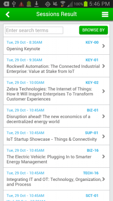 Screenshot of the application Internet of Things World Forum - #2