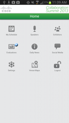 Screenshot of the application Cisco Collab Summit 2013 - #1