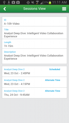 Screenshot of the application Cisco Collab Summit 2013 - #3