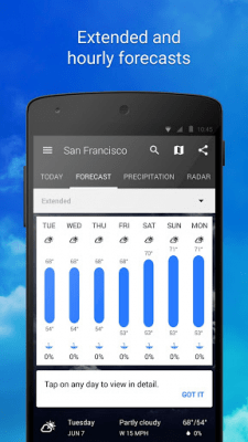 Screenshot of the application 1Weather - #4