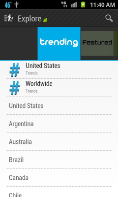 Screenshot of the application Explore 140: Twitter Directory - #3