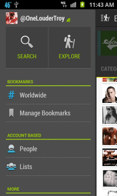 Screenshot of the application Explore 140: Twitter Directory - #5