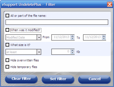 Screenshot of the application UndeletePlus - #3